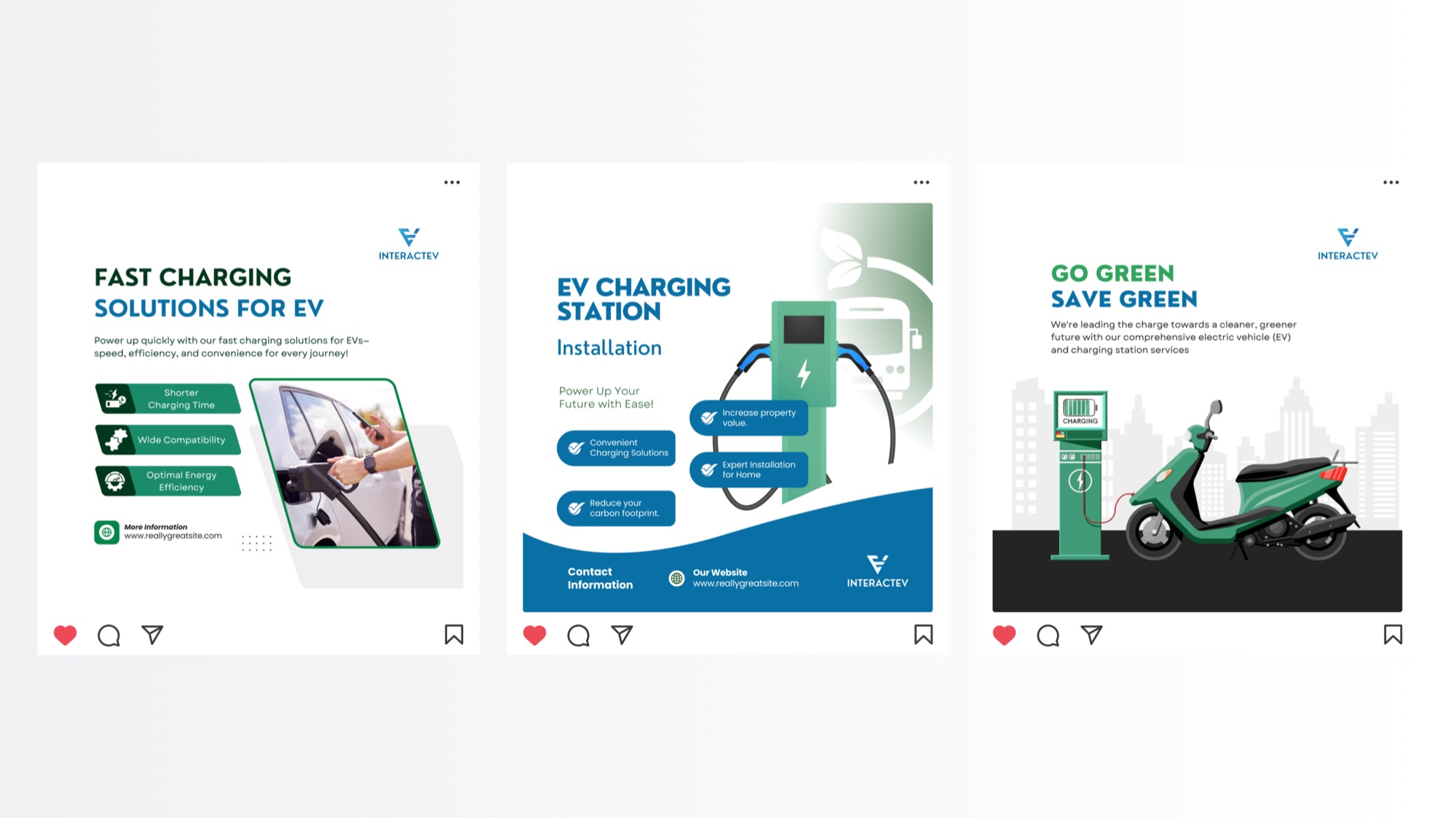 InteractEV social media posts