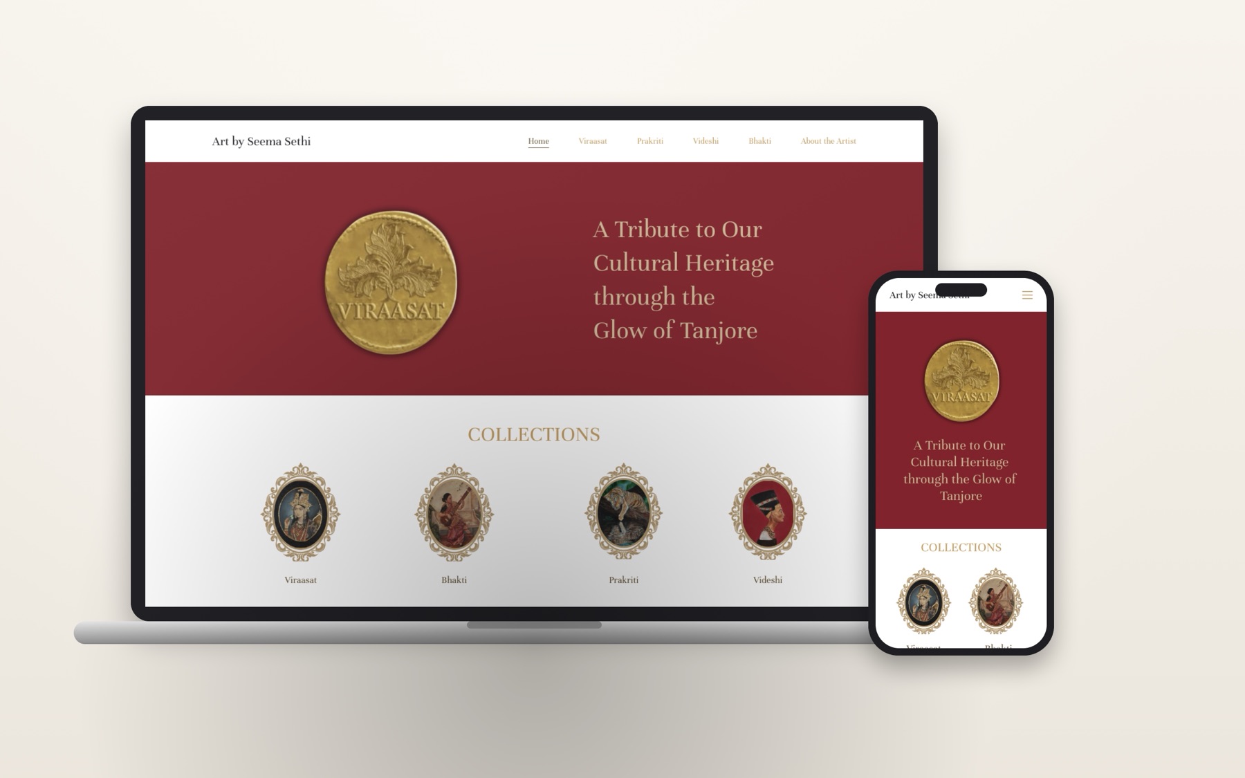 Seema Sethi · Canvases in Gold: Website